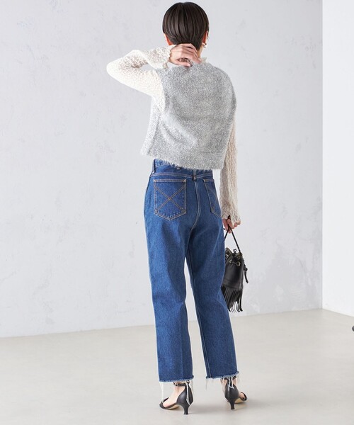 SHIPS（シップス）の「*〈手洗い可能〉グリッター ラメ フェザー ベスト 24SS ◇（ベスト・レディース・ブラック/シルバー・ONE SIZE）」の6枚目の写真