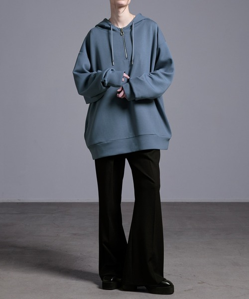 Loose/ルース（ルース）の「ドレープ リングハーフジップルーズパーカー（パーカー・メンズ・ブルーグレー/ブラック/ライトグレー・L/M/S/XS）」の17枚目の写真
