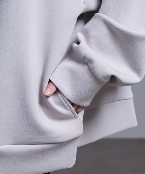 Loose/ルース（ルース）の「ドレープ リングハーフジップルーズパーカー（パーカー・メンズ・ブルーグレー/ブラック/ライトグレー・L/M/S/XS）」の15枚目の写真