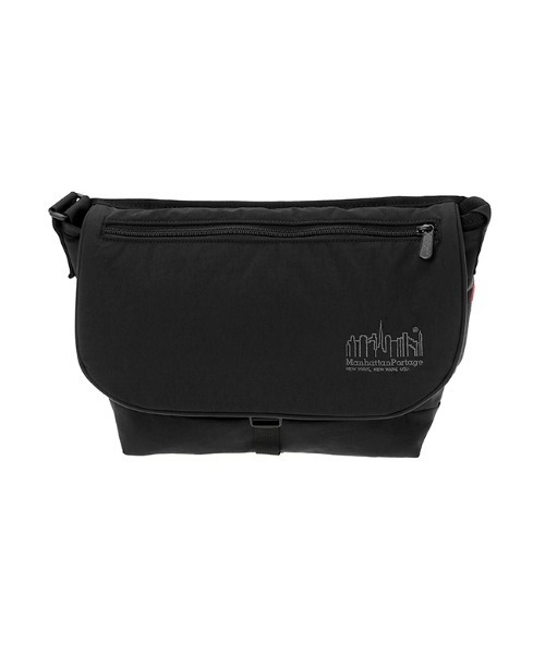 Manhattan Portage（マンハッタンポーテージ）の「Nylon Messenger Slim Flap Zipper Pocket Padded Nylon Taffeta（メッセンジャーバッグ・メンズ・ブラック/オリーブ・SMALL）」の4枚目の写真