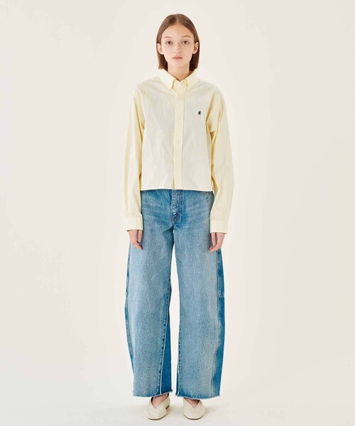 GYMPHLEX（ジムフレックス）の「Gymphlex | ショートボタンダウンシャツ WOMEN（シャツ/ブラウス・レディース・ブルー系その他/イエロー系その他/ピンク系その他・14）」の10枚目の写真