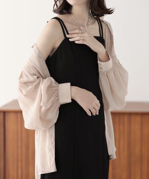 nouvellemoi（ヌーベルモイ）の「Iラインキャミワンピース（ワンピース・レディース・ベージュ/ブラック/アイボリー/ミント・M/L）」の10枚目の写真