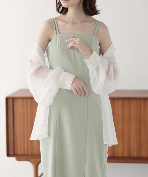 nouvellemoi（ヌーベルモイ）の「Iラインキャミワンピース（ワンピース・レディース・ベージュ/ブラック/アイボリー/ミント・M/L）」の22枚目の写真