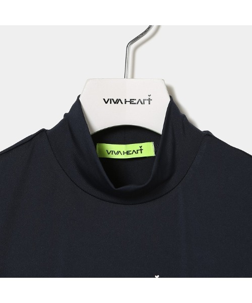 VIVA HEART(ビバハート)の「【VIVA HEART/GOLF】高機能ベア天半袖モックネック(シャツ/ブラウス・レディース・ネイビー/イエロー/オフホワイト・40/38/42)」の8枚目の写真