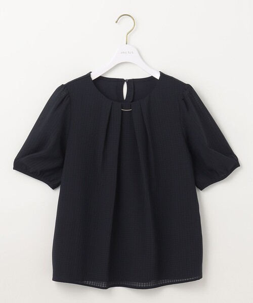 ANY SIS（エニィスィス）の「【吸水速乾・UVケア・接触冷感】コンフォートジャージー ブラウス（Tシャツ/カットソー・レディース・ホワイト系/ネイビー系/ライトグレー系/スカイブルー系・2）」の5枚目の写真