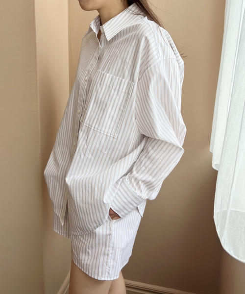 U by SPICK&SPAN(ユーバイスピックアンドスパン)の「ブロードストライプオーバーシャツ(シャツ/ブラウス・レディース・アイボリー/その他10・FREE)」の21枚目の写真
