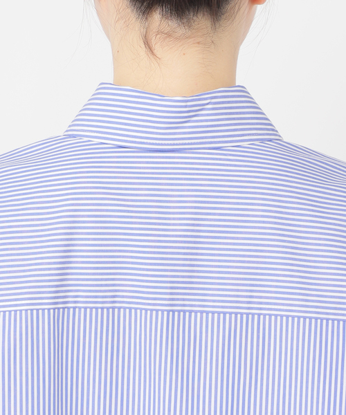 【未使用品】U by SPICK & SPAN ストライプシャツ セール】ブロードストライプオーバーシャツ（シャツ/ブラウス