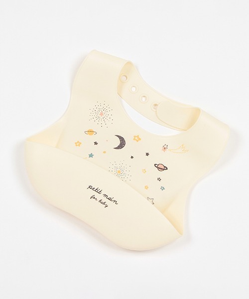 petit main（プティマイン）の「お食事シリコンBIB（スタイ/よだれかけ・キッズ・ライトピンク/ラベンダー/ライトグリーン/アイボリー・FREE）」の2枚目の写真