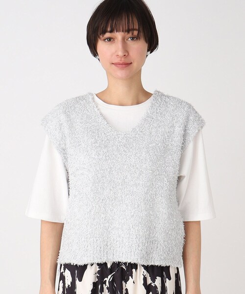 THE SHOP TK (ザ ショップ ティーケー )の「◆キラキラニットショートベスト【手洗い可】(ベスト・レディース・ブラック/シルバー/ブルー・99)」の4枚目の写真