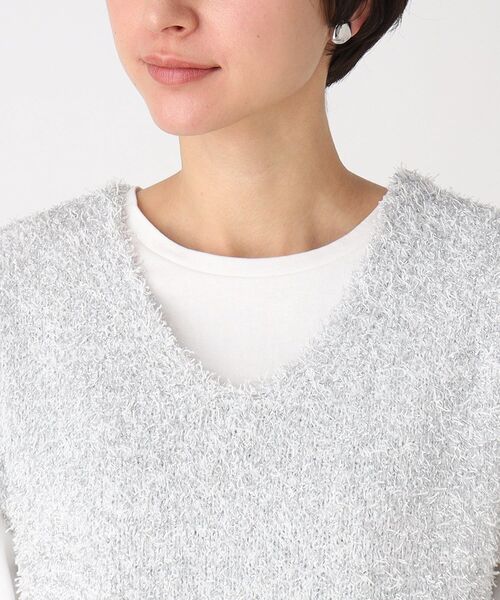 THE SHOP TK (ザ ショップ ティーケー )の「◆キラキラニットショートベスト【手洗い可】(ベスト・レディース・ブラック/シルバー/ブルー・99)」の7枚目の写真