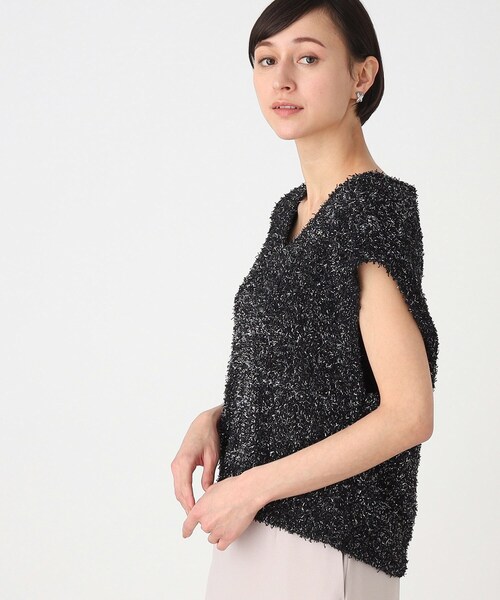THE SHOP TK (ザ ショップ ティーケー )の「◆キラキラニットショートベスト【手洗い可】(ベスト・レディース・ブラック/シルバー/ブルー・99)」の10枚目の写真