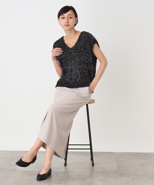 THE SHOP TK (ザ ショップ ティーケー )の「◆キラキラニットショートベスト【手洗い可】(ベスト・レディース・ブラック/シルバー/ブルー・99)」の12枚目の写真