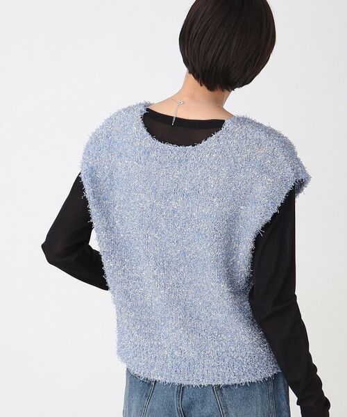 THE SHOP TK (ザ ショップ ティーケー )の「◆キラキラニットショートベスト【手洗い可】(ベスト・レディース・ブラック/シルバー/ブルー・99)」の15枚目の写真