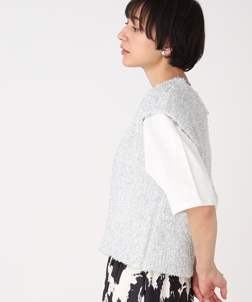 THE SHOP TK (ザ ショップ ティーケー )の「◆キラキラニットショートベスト【手洗い可】(ベスト・レディース・ブラック/シルバー/ブルー・99)」の18枚目の写真