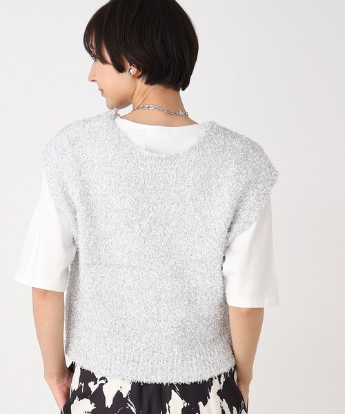 THE SHOP TK (ザ ショップ ティーケー )の「◆キラキラニットショートベスト【手洗い可】(ベスト・レディース・ブラック/シルバー/ブルー・99)」の19枚目の写真