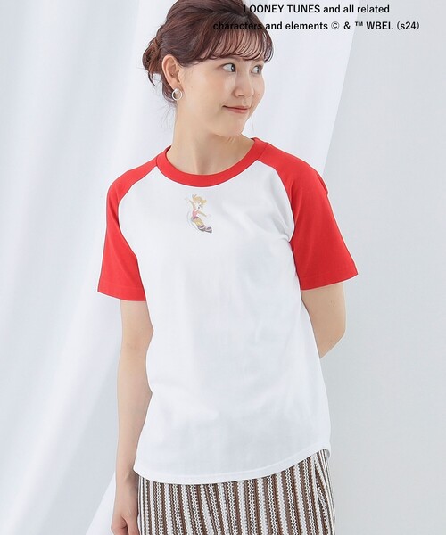 Ray BEAMS(レイビームス)の「LOONEY TUNES / ショートスリーブ Tシャツ(Tシャツ/カットソー・レディース・ブラック/レッド/ブルー・ONE SIZE)」の1枚目の写真