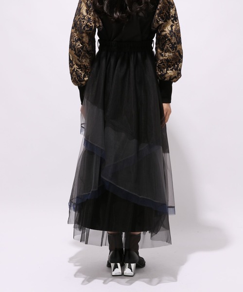 HARE（ハレ）の「ハイショクティアードスカート(HARE)（スカート・レディース・グレー/ブラック・FREE）」の12枚目の写真