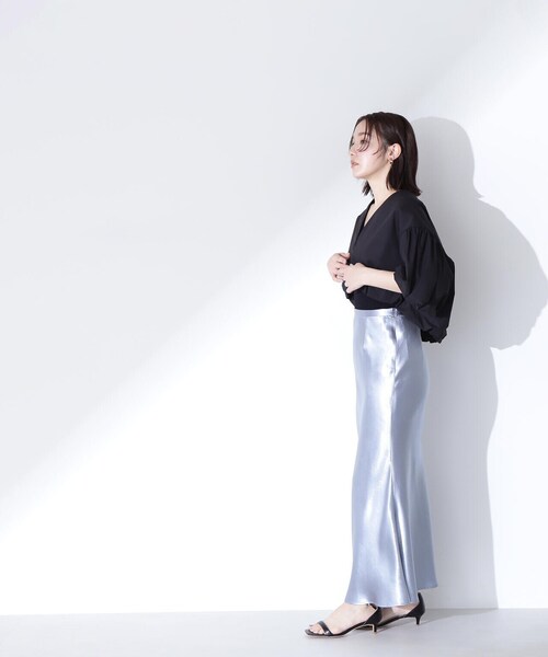 NATURAL BEAUTY BASIC（ナチュラルビューティーベーシック）の「◇バルーンスリーブボレロ（その他アウター・レディース・オフホワイト/ブラック・FREE）」の6枚目の写真