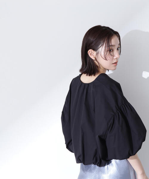 NATURAL BEAUTY BASIC（ナチュラルビューティーベーシック）の「◇バルーンスリーブボレロ（その他アウター・レディース・オフホワイト/ブラック・FREE）」の7枚目の写真