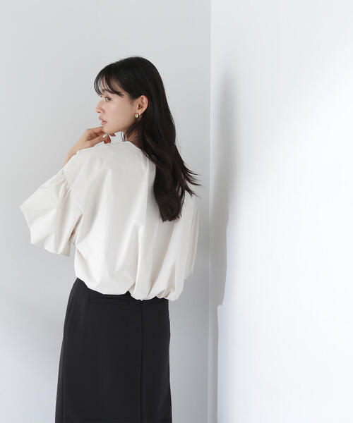 NATURAL BEAUTY BASIC（ナチュラルビューティーベーシック）の「◇バルーンスリーブボレロ（その他アウター・レディース・オフホワイト/ブラック・FREE）」の14枚目の写真