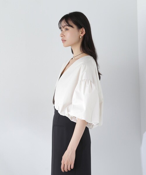 NATURAL BEAUTY BASIC（ナチュラルビューティーベーシック）の「◇バルーンスリーブボレロ（その他アウター・レディース・オフホワイト/ブラック・FREE）」の16枚目の写真