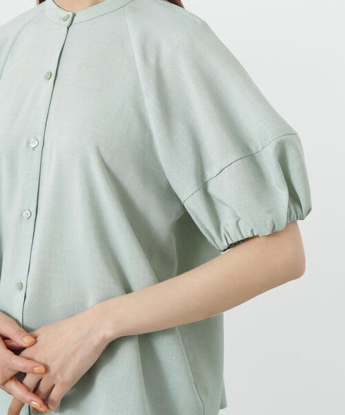 N.（N. Natural Beauty Basic）（エヌエヌナチュラルビューティーベーシック）の「◆ドライポプリンランタンスリーブブラウス（シャツ/ブラウス・レディース・ライトグリーン/オレンジ/グレー/ブラック・MEDIUM）」の12枚目の写真