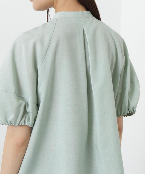 N.（N. Natural Beauty Basic）（エヌエヌナチュラルビューティーベーシック）の「◆ドライポプリンランタンスリーブブラウス（シャツ/ブラウス・レディース・ライトグリーン/オレンジ/グレー/ブラック・MEDIUM）」の13枚目の写真