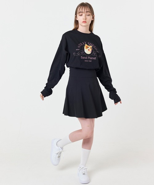 STRAY SHEEP（ストレイシープ）の「【STRAY SHEEP/ストレイシープ】CATグラフィック・ロングスリーブTee/長袖ロンT（Tシャツ/カットソー・レディース・ホワイト/ブラック・LARGE/MEDIUM）」の3枚目の写真