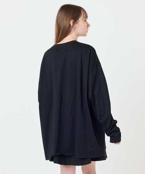 STRAY SHEEP（ストレイシープ）の「【STRAY SHEEP/ストレイシープ】CATグラフィック・ロングスリーブTee/長袖ロンT（Tシャツ/カットソー・レディース・ホワイト/ブラック・LARGE/MEDIUM）」の5枚目の写真