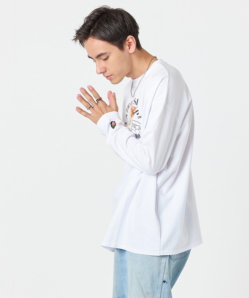 STRAY SHEEP（ストレイシープ）の「【STRAY SHEEP/ストレイシープ】CATグラフィック・ロングスリーブTee/長袖ロンT（Tシャツ/カットソー・レディース・ホワイト/ブラック・LARGE/MEDIUM）」の7枚目の写真