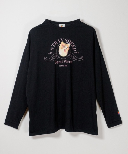 STRAY SHEEP（ストレイシープ）の「【STRAY SHEEP/ストレイシープ】CATグラフィック・ロングスリーブTee/長袖ロンT（Tシャツ/カットソー・レディース・ホワイト/ブラック・LARGE/MEDIUM）」の9枚目の写真