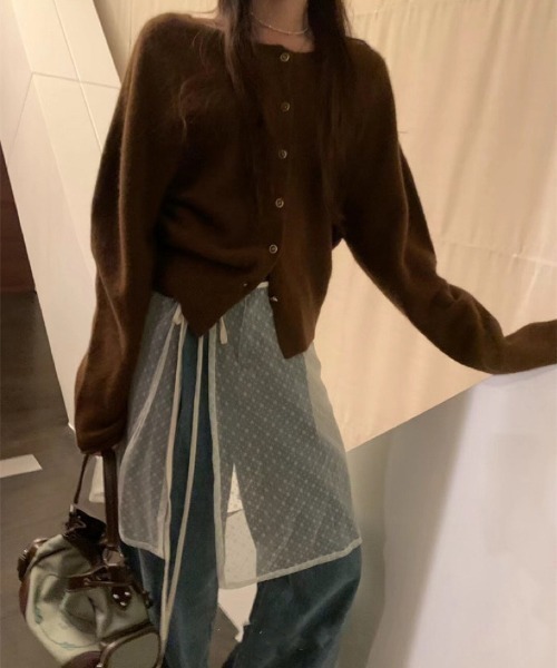 FREE STYLISTS(フリー スタイリスト)の「YUGA_YGMC ストラップ レイヤード シアー エプロンスカート(スカート・レディース・ホワイト/ブラック・FREE)」の16枚目の写真