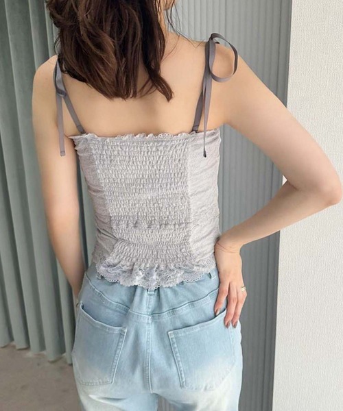 セール】肩リボン取り外し可能/レースキャミソール（キャミソール