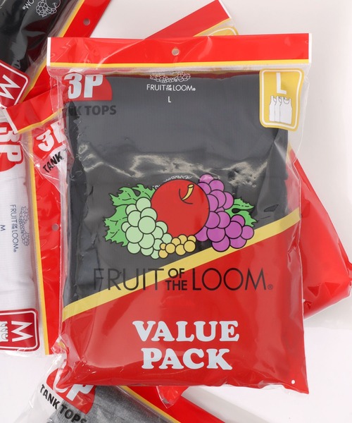 FRUIT OF THE LOOM(フルーツオブザルーム)の「FRUIT OF THE LOOM/フルーツオブザルーム 無地 リブタンクトップ/3枚セット パック入り/レディース メンズ(タンクトップ・メンズ・ホワイト/ブラック/グレー・M/L/LL)」の3枚目の写真