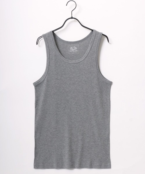 FRUIT OF THE LOOM(フルーツオブザルーム)の「FRUIT OF THE LOOM/フルーツオブザルーム 無地 リブタンクトップ/3枚セット パック入り/レディース メンズ(タンクトップ・メンズ・ホワイト/ブラック/グレー・M/L/LL)」の9枚目の写真