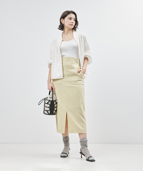 ROPE'（ロペ）の「キカレースオーバーブルゾン【セットアップ対応】【雑誌掲載】（ブルゾン・レディース・ホワイト/ブラック・FREE）」の6枚目の写真