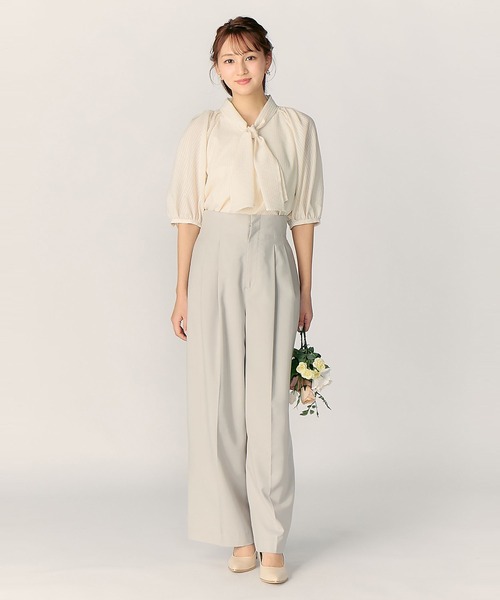 LAISSE PASSE（レッセパッセ）の「ウエストタックワイドパンツ（その他パンツ・レディース・ベージュ/ライトグレー/ライトオレンジ系・SMALL/MEDIUM）」の5枚目の写真