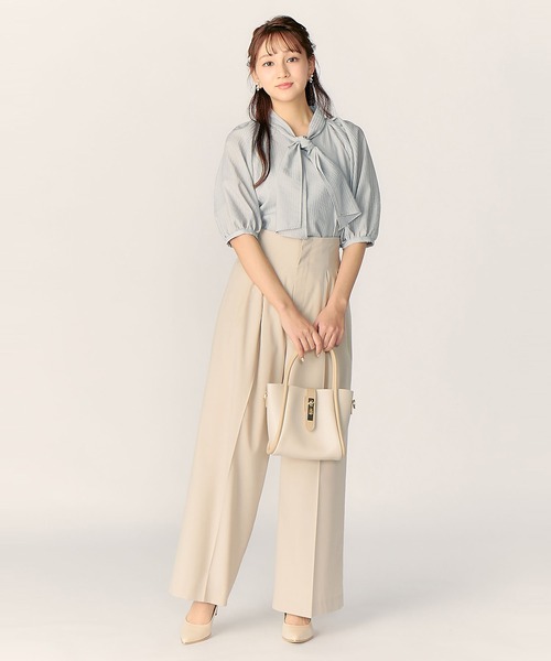 LAISSE PASSE（レッセパッセ）の「ウエストタックワイドパンツ（その他パンツ・レディース・ベージュ/ライトグレー/ライトオレンジ系・SMALL/MEDIUM）」の13枚目の写真