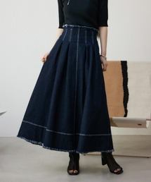 AZUL by moussy | ジップアップフリンジデニムスカート(デニムスカート)