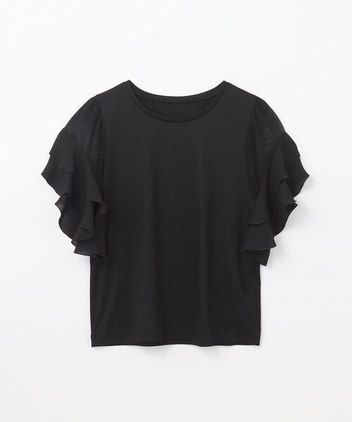 GRACE CONTINENTAL（グレースコンチネンタル）の「シアーフレアスリーブトップ（Tシャツ/カットソー・レディース・ブラック/ホワイト・36）」の16枚目の写真