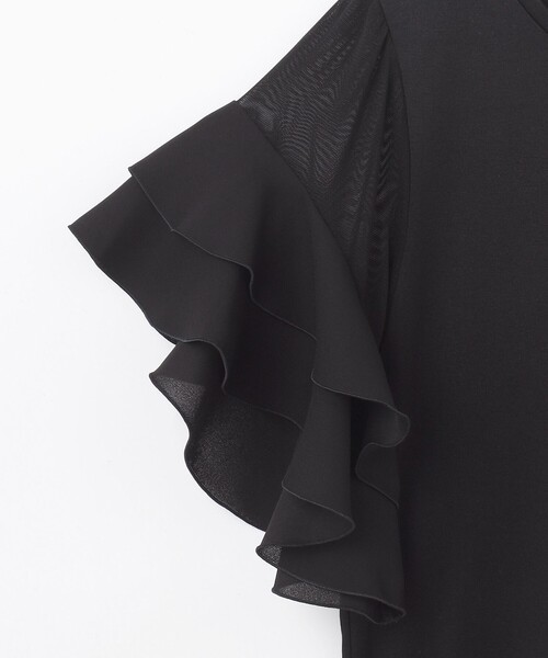 GRACE CONTINENTAL（グレースコンチネンタル）の「シアーフレアスリーブトップ（Tシャツ/カットソー・レディース・ブラック/ホワイト・36）」の17枚目の写真