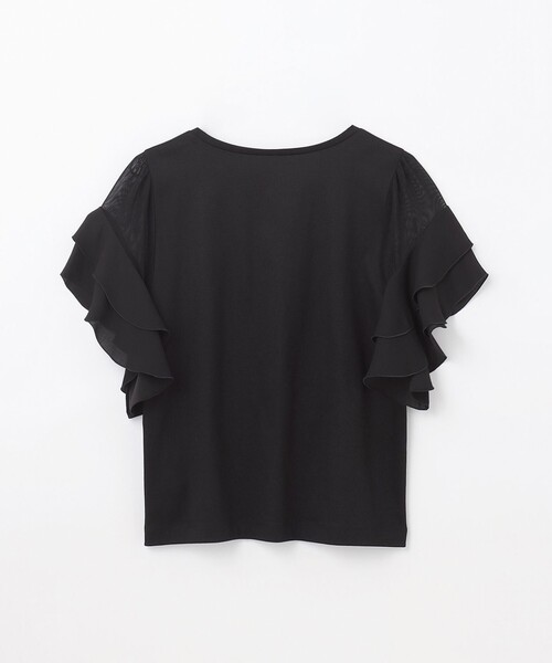 GRACE CONTINENTAL（グレースコンチネンタル）の「シアーフレアスリーブトップ（Tシャツ/カットソー・レディース・ブラック/ホワイト・36）」の18枚目の写真