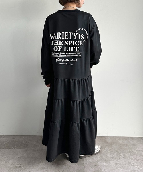 apres jour mignon(アプレジュールミニョン)の「ティアードTシャツワンピース【ZOZOTOWN限定アイテム】(ワンピース・レディース・ブラック系その他/ナチュラル/ブラック・SMALL/X-LARGE/MEDIUM)」の8枚目の写真