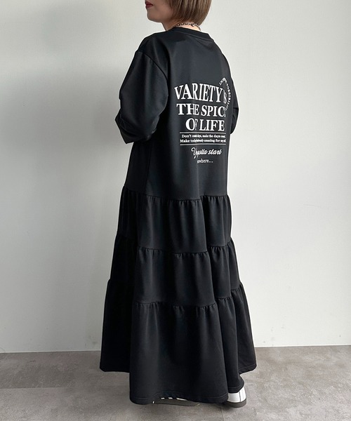 apres jour mignon(アプレジュールミニョン)の「ティアードTシャツワンピース【ZOZOTOWN限定アイテム】(ワンピース・レディース・ブラック系その他/ナチュラル/ブラック・SMALL/X-LARGE/MEDIUM)」の9枚目の写真