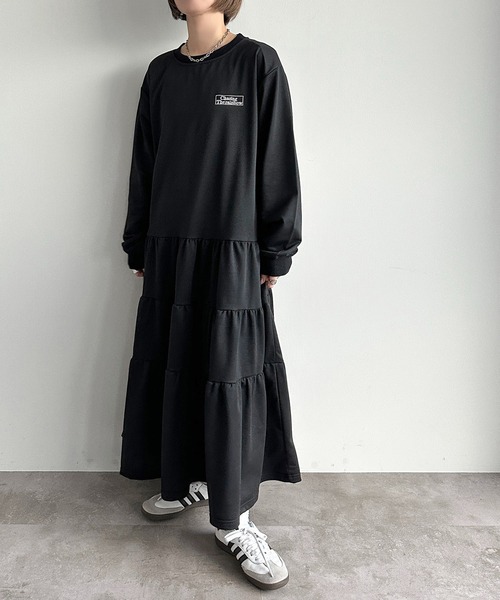 apres jour mignon(アプレジュールミニョン)の「ティアードTシャツワンピース【ZOZOTOWN限定アイテム】(ワンピース・レディース・ブラック系その他/ナチュラル/ブラック・SMALL/X-LARGE/MEDIUM)」の5枚目の写真