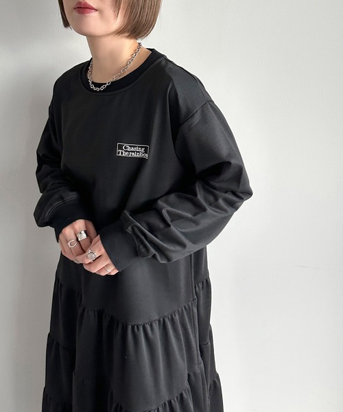 apres jour mignon(アプレジュールミニョン)の「ティアードTシャツワンピース【ZOZOTOWN限定アイテム】(ワンピース・レディース・ブラック系その他/ナチュラル/ブラック・SMALL/X-LARGE/MEDIUM)」の10枚目の写真