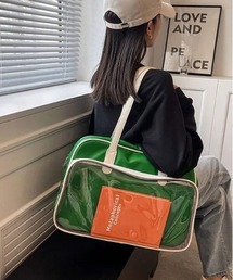 BARELY BLUE（ベアリーブルー）の「【 BARELY BLUE / ベアリーブルー 】 BIG フロント クリア ポケット トートバッグ（トートバッグ）」