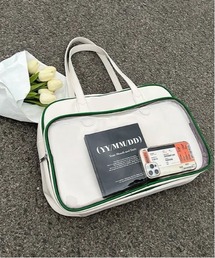 BARELY BLUE（ベアリーブルー）の「【 BARELY BLUE / ベアリーブルー 】 BIG フロント クリア ポケット トートバッグ（トートバッグ）」