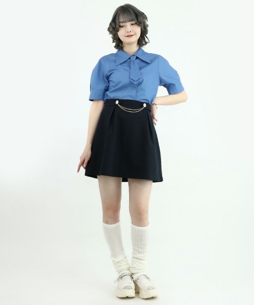 F i.n.t(フィント)の「ネクタイ付きカラーシャツ/fint(シャツ/ブラウス・レディース・ブルー/ピンクベージュ/オフホワイト・FREE)」の18枚目の写真