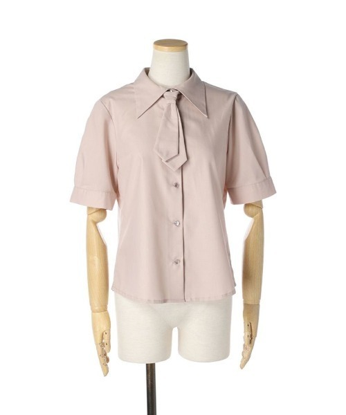 F i.n.t(フィント)の「ネクタイ付きカラーシャツ/fint(シャツ/ブラウス・レディース・ブルー/ピンクベージュ/オフホワイト・FREE)」の5枚目の写真